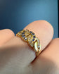ANTIQUE DIAMOND & SAPPHIRE 18CT GOLD CHAIN RING