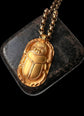 VINTAGE 18CT GOLD HUGE SCARAB BEETLE PENDANT