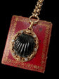 19TH CENTURY DIAMOND & BANDED AGATE SHELL PENDANT
