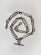 ANTIQUE SUPER CHUNKY SILVER PAPERCLIP ALBERT CHAIN