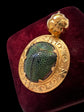 VICTORIAN SCARAB BEETLE & 15CT GOLD PENDANT