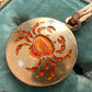 VINTAGE ZODIAC ‘CANCER’ ENAMEL CRAB DISC PENDANT