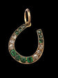 VICTORIAN EMERALD & DIAMOND HORSESHOE PENDANT