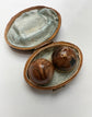 18TH CENTURY EGYPTIAN JASPER & AGATE EGG PENDANT