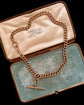ANTIQUE HEAVY 9CT GOLD CURB ALBERT CHAIN