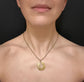 VICTORIAN DIAMOND & RUBY 15CT GOLD HORSESHOE PENDANT ‘SANS ADIEU’