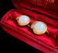 ANTIQUE 15CT GOLD SNAKE & OPALINE EARRINGS