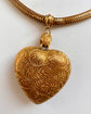 HUGE VICTORIAN PINCHBECK HEART PENDANT & SNAKE CHAIN