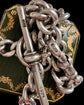 ANTIQUE CHUNKY SILVER CURB ALBERT CHAIN
