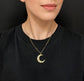 ANTIQUE GEM SET  ‘DEAREST’ CRESCENT PENDANT