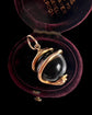 VICTORIAN 15CT GOLD COILD SNAKE & AGATE PENDANT