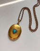 VICTORIAN 15CT GOLD LOCKET WITH TURQUOISE & DIAMOND HEART MOTIF