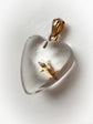 SUPERSIZED CHUNKY VICTORIAN ROCK CRYSTAL HEART PENDANT