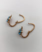 ANTIQUE TURQUOISE & PEARL FLOWER EARRINGS