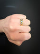 CATS EYE CHRYSOBERYL & OLD CUT DIAMOND GYPSY RING
