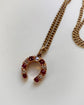ANTIQUE DIAMOND & RUBY HORSESHOE PENDANT