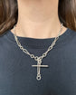 ANTIQUE SILVER TWISTED PAPERCLIP ALBERT CHAIN