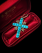 VICTORIAN TURQUOISE & DIAMOND CROSS PENDANT