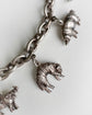 VICTORIAN ANIMAL CHARM CHUNKY SILVER NECKLACE