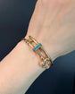 ANTIQUE 15CT GOLD & TURQUOISE KEY BANGLE