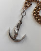 VINTAGE LARGE SILVER ANCHOR & FISH PENDANT