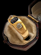 ANTIQUE SAPPHIRE & DIAMOND FLUSH SET RING