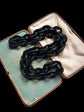 VICTORIAN WHITBY JET CHUNKY MARINER LINK CHAIN