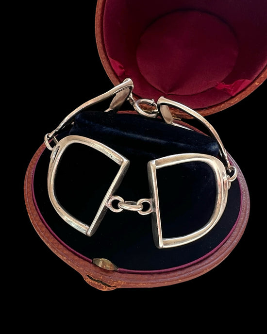 VINTAGE FRENCH SILVER LARGE STIRRUP BRACELET