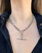 ANTIQUE SILVER CURB ALBERT WITH REMOVABLE T-BAR