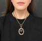 19TH CENTURY DIAMOND & BANDED AGATE SHELL PENDANT