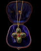 VICTORIAN SCARAB BEETLE & GARNET PENDANT / BROOCH