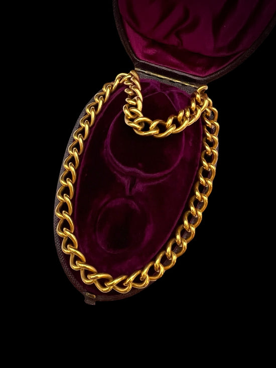 VICTORIAN 18CT GOLD OPEN CURB CHAIN NECKLACE