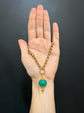 ETRUSCAN REVIVAL MALACHITE SPHERE PENDANT