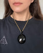 HUGE VICTORIAN FACETED JET PENDANT