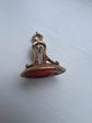GEORGIAN HIGH CARAT GOLD FOB PENDANT WITH DOG INTAGLIO