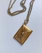 ANTIQUE 18CT GOLD & DIAMOND ENVELOPE AND LETTER PENDANT