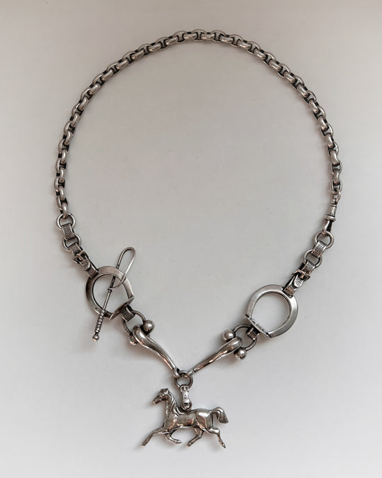 SILVER EQUESTRIAN NECKLACE