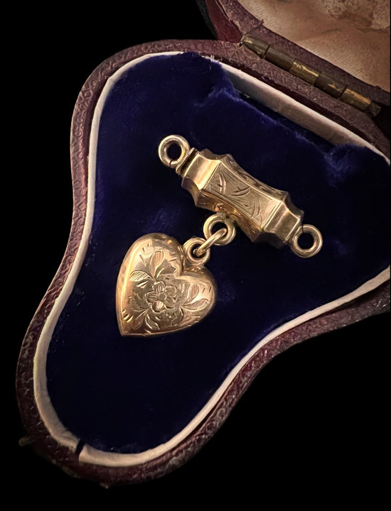 VICTORIAN 9CT GOLD HEART LOCKET CLASP