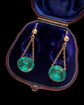 EARLY 19TH CENTURY GREEN PASTE EARRINGS
