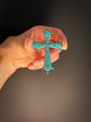 For Chryssa 19TH CENTURY FRENCH PAVÉ TURQUOISE CROSS PENDANT