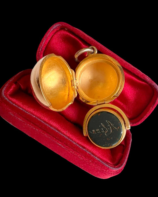 VICTORIAN 15CT GOLD ORB WITH HIDDEN SWIVEL SEAL