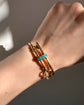 ANTIQUE 15CT GOLD & TURQUOISE KEY BANGLE