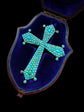 For Chryssa 19TH CENTURY FRENCH PAVÉ TURQUOISE CROSS PENDANT