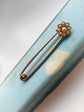 VICTORIAN CHUNKY PIN BROOCH WITH PEARL FLOWER