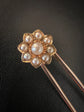 VICTORIAN CHUNKY PIN BROOCH WITH PEARL FLOWER