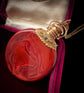 EARLY 19TH CENTURY FRENCH MARBLE GLASS & GOLD SCENT BOTTLE PENDANT