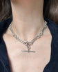 VICTORIAN SUPER CHUNKY SILVER PAPERCLIP ALBERT CHAIN