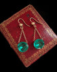 EARLY 19TH CENTURY GREEN PASTE EARRINGS
