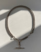 ANTIQUE SILVER CURB ALBERT WITH REMOVABLE T-BAR