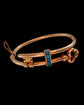 ANTIQUE 15CT GOLD & TURQUOISE KEY BANGLE